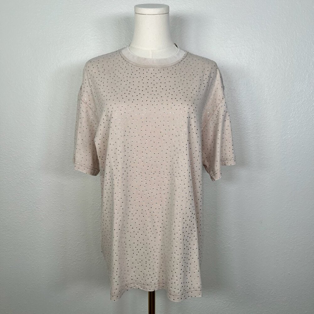 Galita Tan Oversized Sequin T-Shirt - One Size